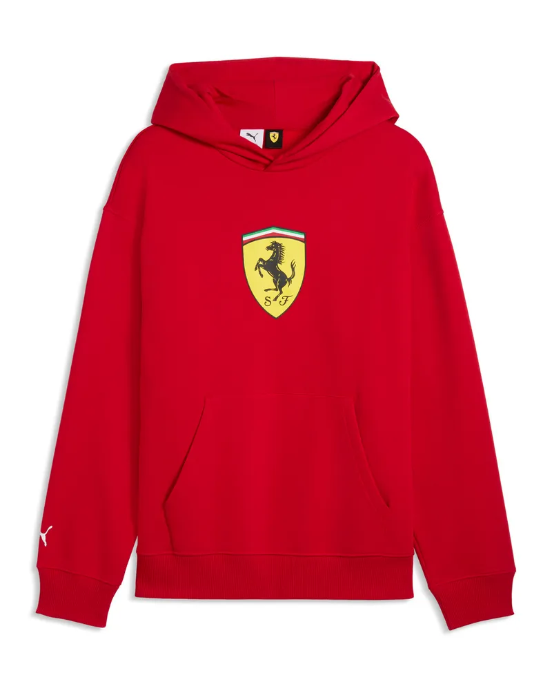 Puma Felpa con cappuccio Scuderia Ferrari Shield da uomo, Accessori, Rosso Red
