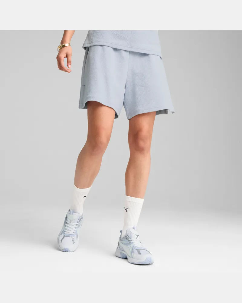Puma Shorts a vita alta HER da 5” da donna, Abbigliamento, Blu Blue