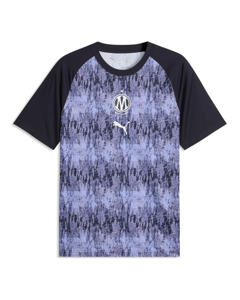 Puma Maglia da riscaldamento Olympique de Marseille da uomo, Accessori, Blu Blue