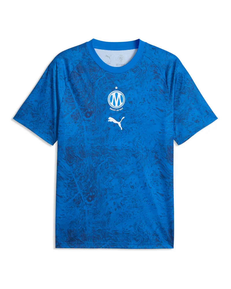Puma Maglia da riscaldamento Olympique de Marseille da uomo, Accessori, Blu Blue