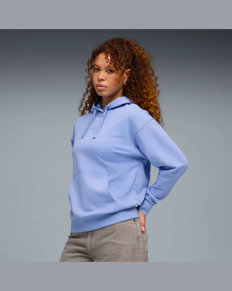 Puma Felpa con cappuccio Essentials Script da donna, Abbigliamento, Viola Purple