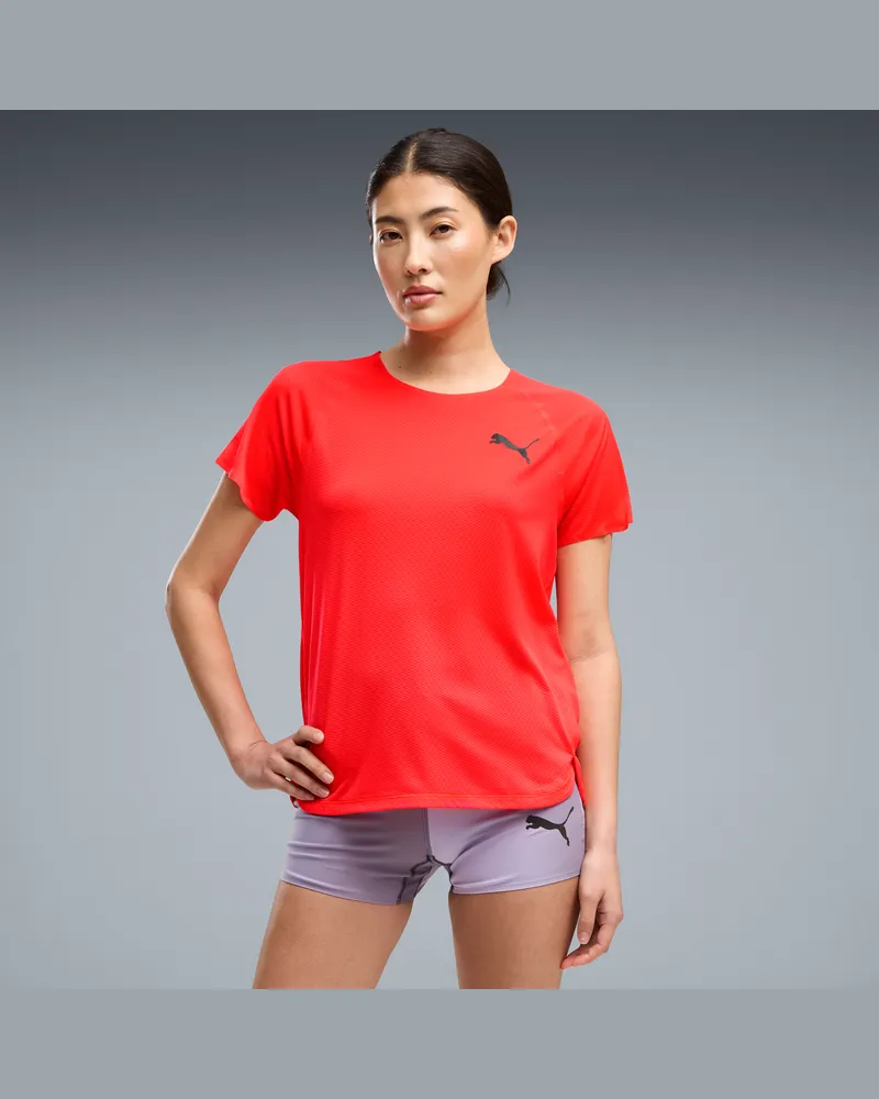 Puma T-shirt da running Lightspeed da donna, Abbigliamento, Rosso Red
