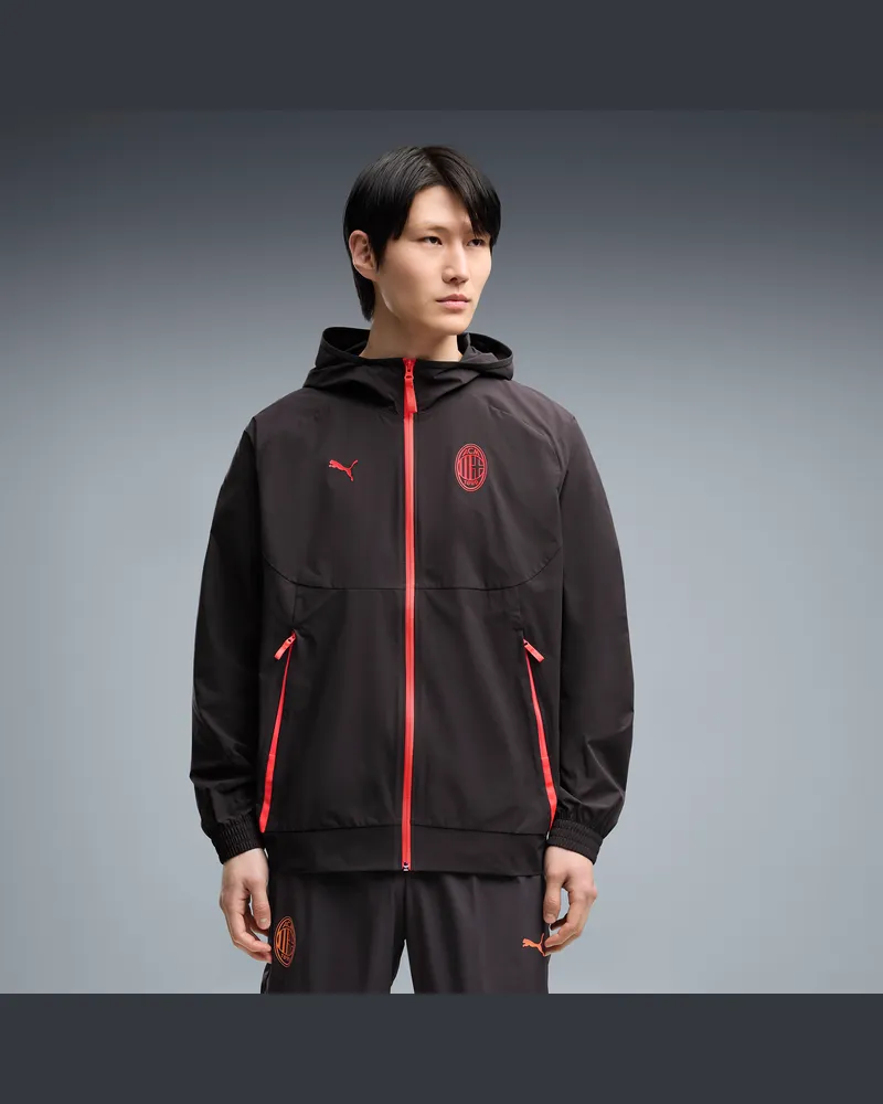 Puma Giacca con zip AC MILAN TECH dal taglio morbido da uomo, Abbigliamento, Grigio Gray