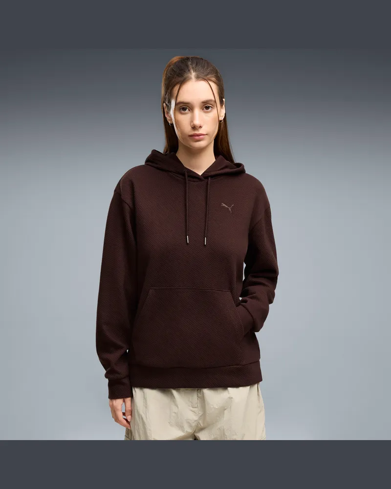 Puma Felpa con cappuccio Essentials Elevated Standard da donna, Abbigliamento, Marrone Brown