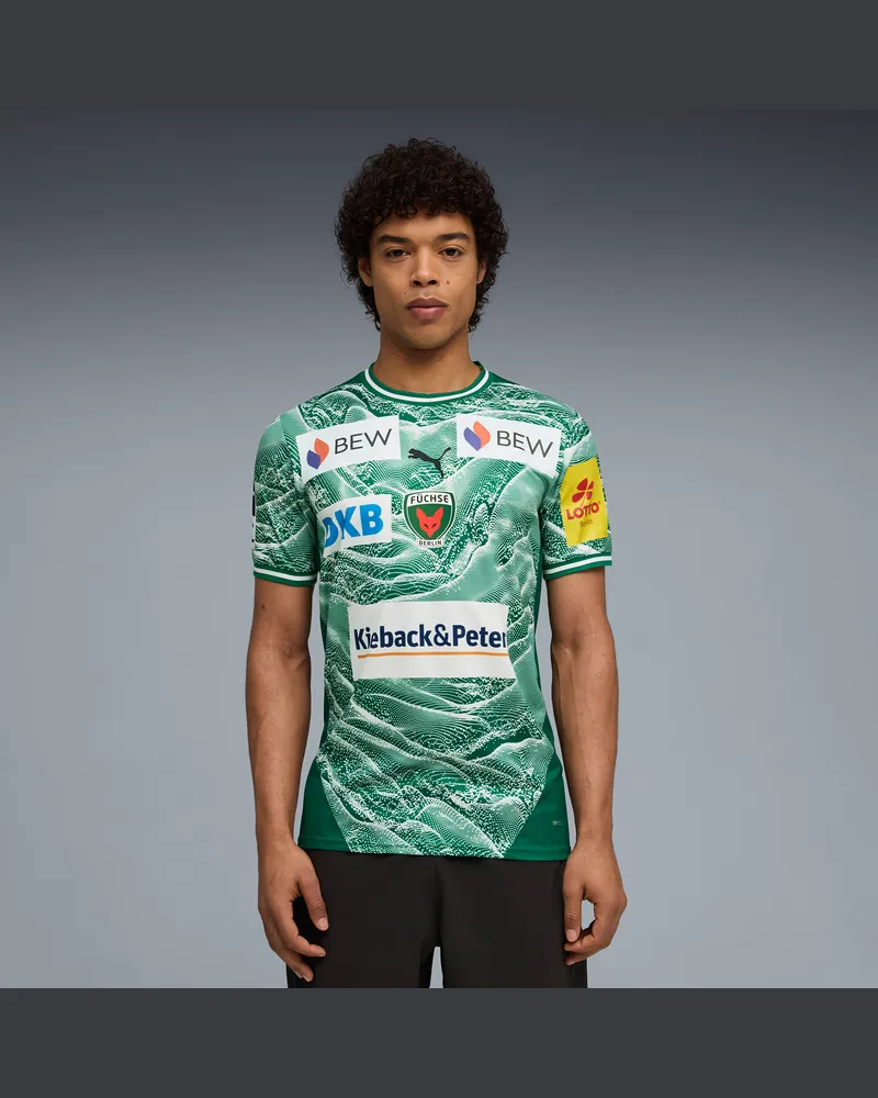 Puma Maglia gara Home Füchse Berlin 25/26 da uomo, Accessori, Verde Green