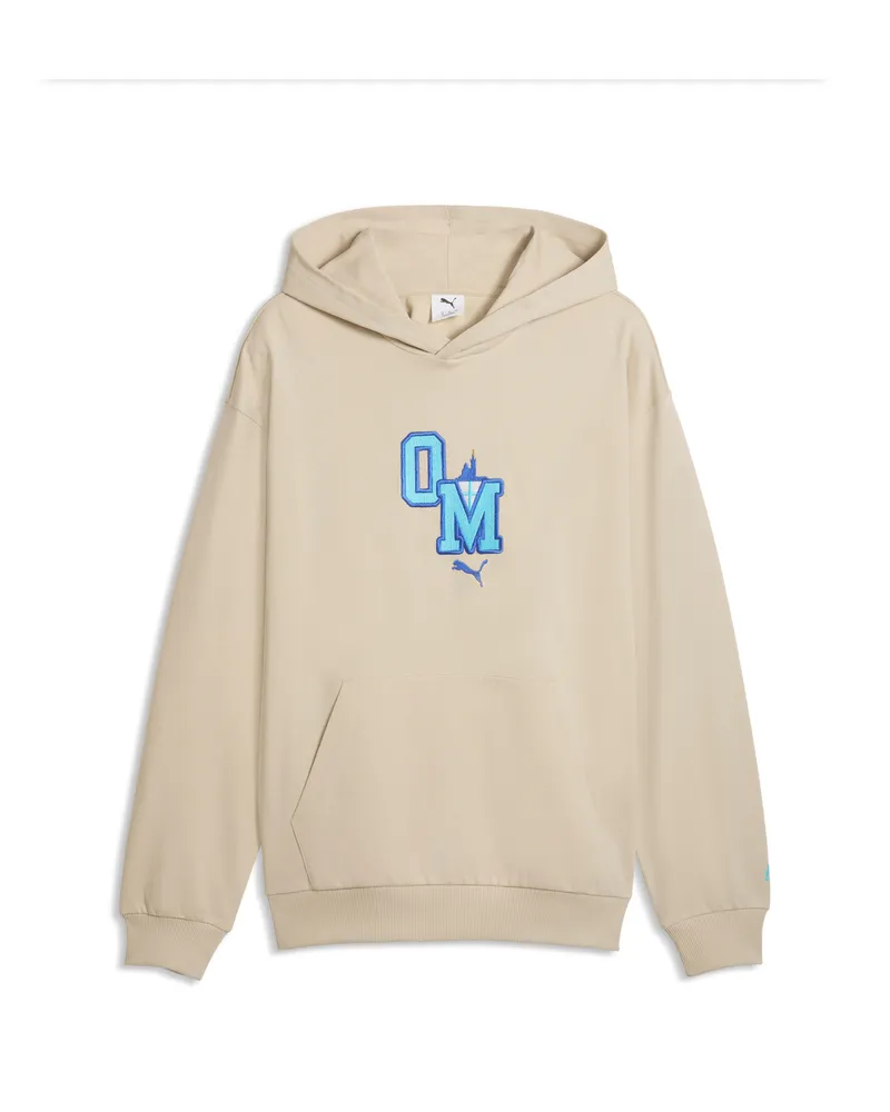 Puma Felpa con cappuccio Olympique de Marseille ftblCulture da uomo, Accessori, Beige Beige