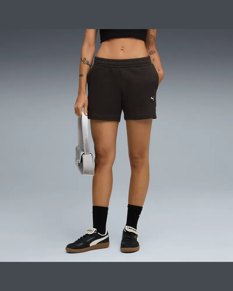 Puma Shorts a vita media ESS ELEVATED da 5" da donna, Abbigliamento, Nero Black