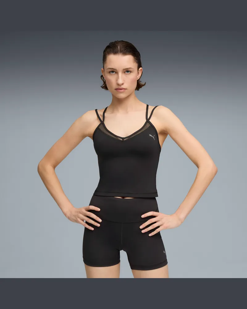 Puma Canotta da training  SHAPE Strappy da donna, Abbigliamento, Nero Black