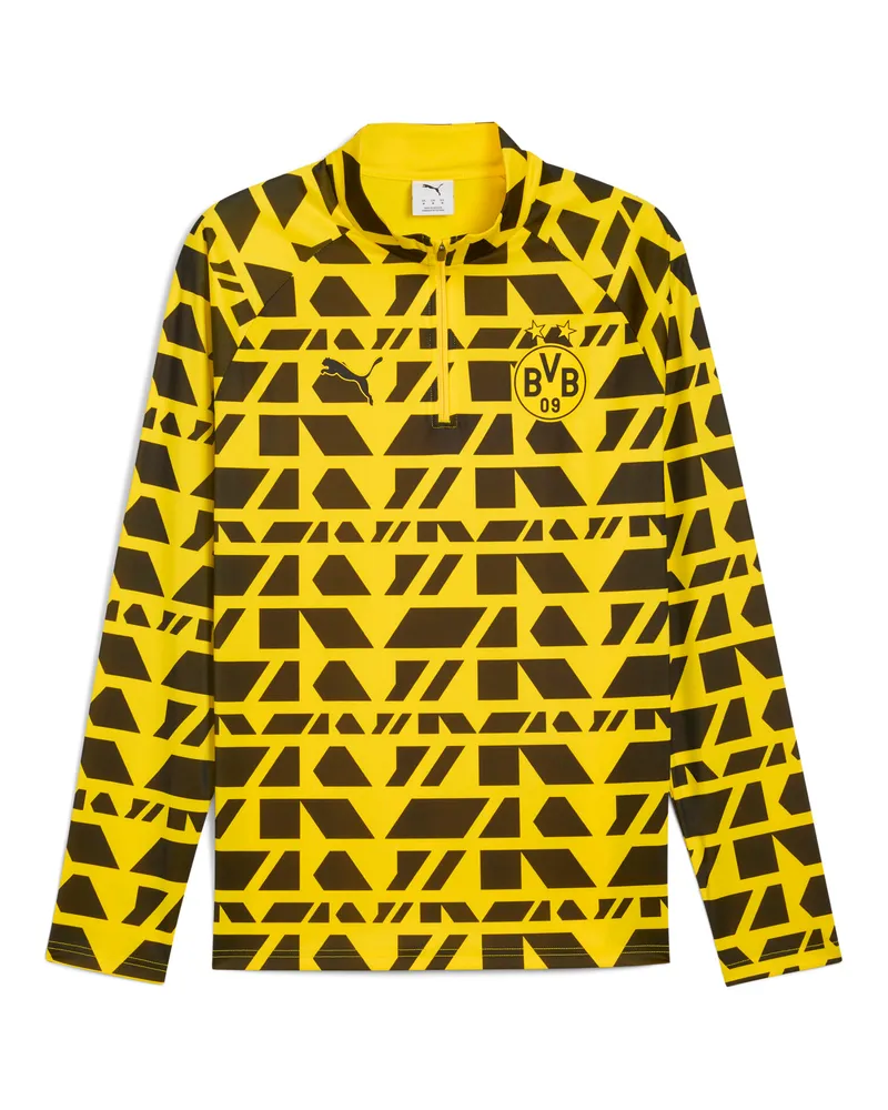 Puma Maglia pre-partita con zip a un quarto Borussia Dortmund da uomo, Accessori, Giallo Yellow