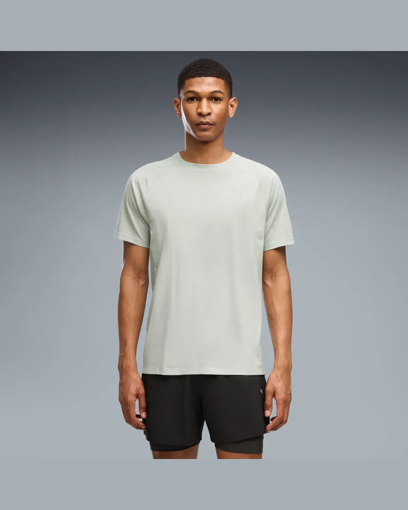 Puma T-shirt da running in tri-Blend VELOCITY da uomo, Abbigliamento, Verde Green