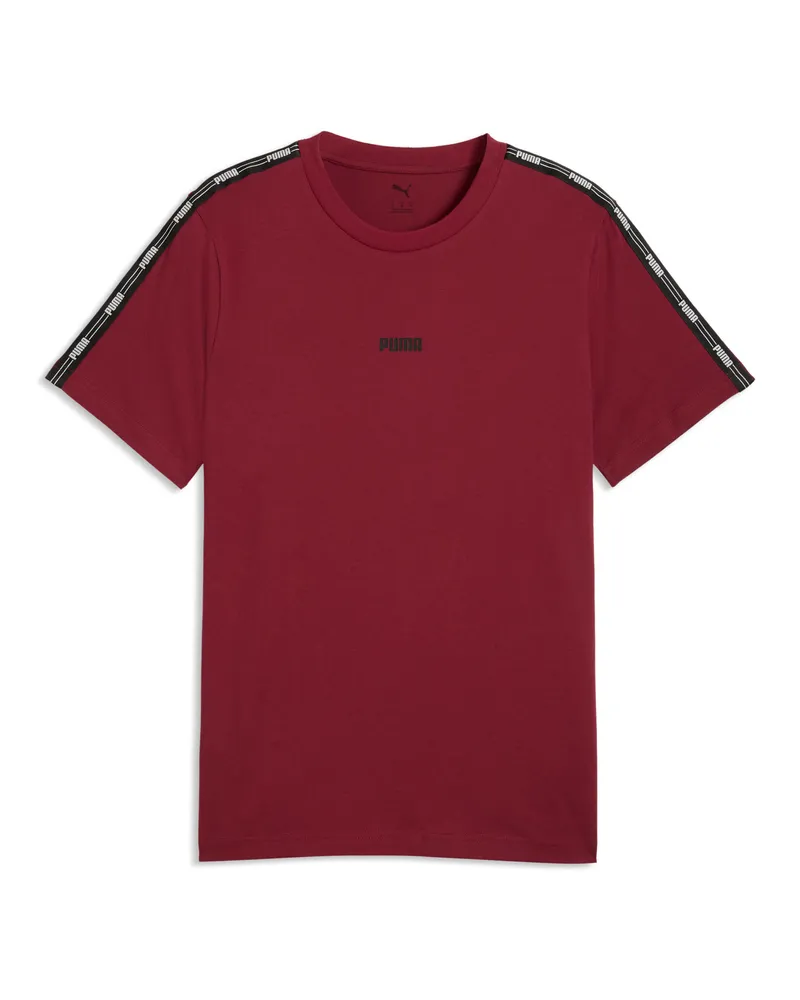Puma T-shirt con nastro da uomo, Abbigliamento, Rosso Red