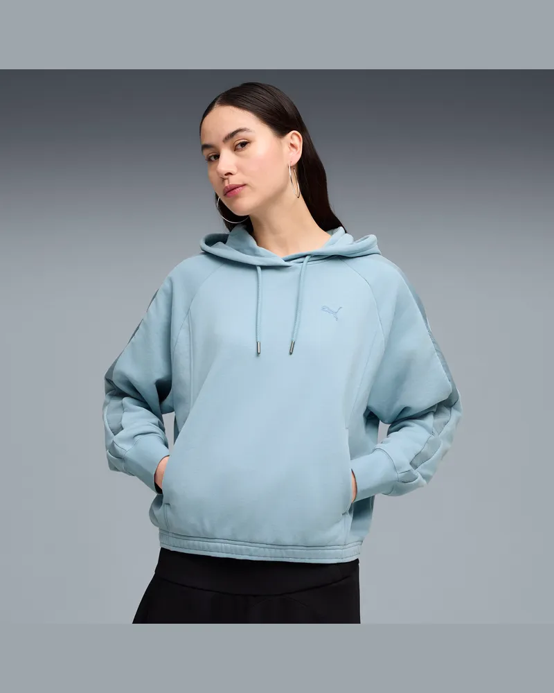 Puma Felpa oversize con cappuccio HER da donna, Abbigliamento, Blu Blue