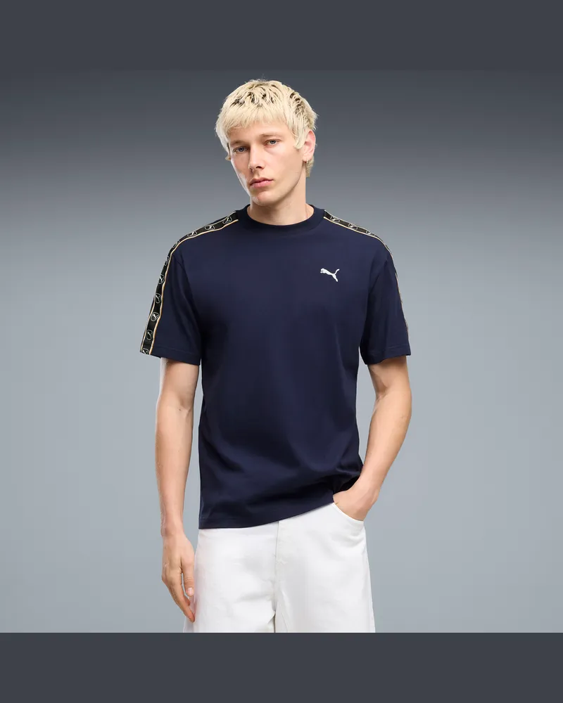 Puma T-shirt Essentials Elevated Tape dal taglio morbido da uomo, Accessori, Blu Blue