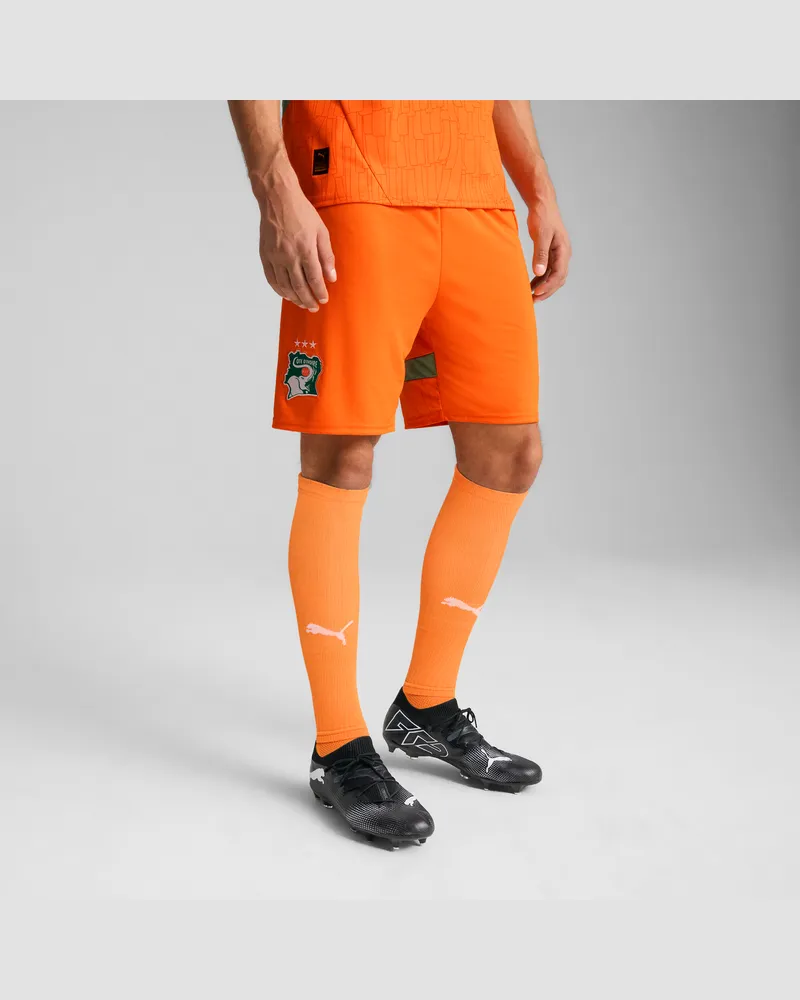 Puma Shorts Costa d'Avorio 2025 da uomo, Abbigliamento, Arancione Orange