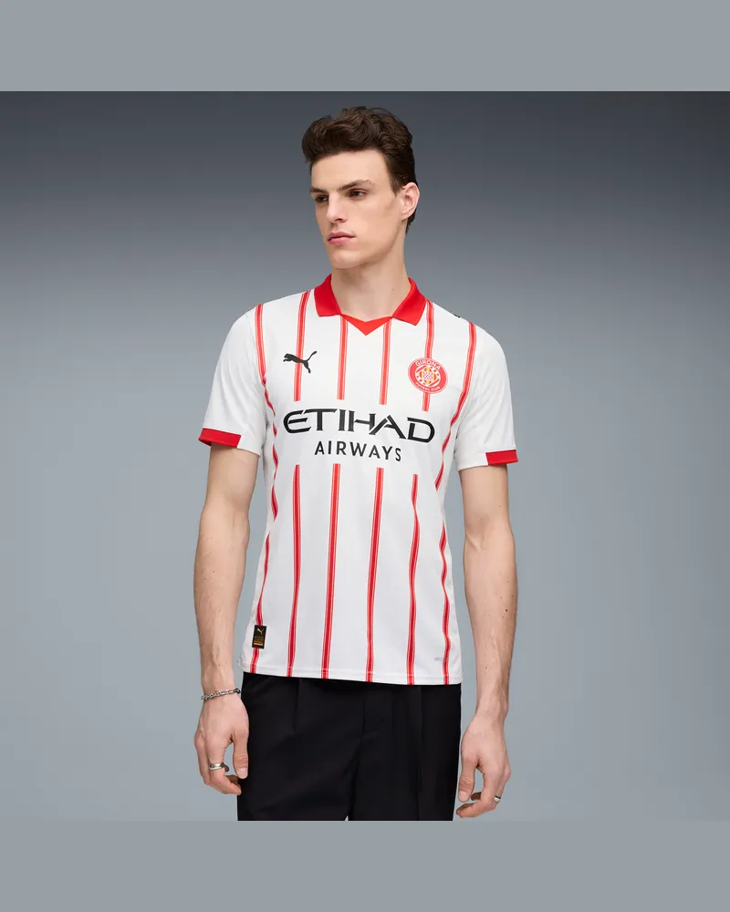 Puma Maglia gara Home Girona FC 25/26 da uomo, Abbigliamento, Bianco White
