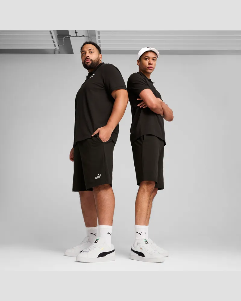Puma Shorts in maglia da 10" con logo Essentials N. 1 da uomo, Abbigliamento, Nero Black