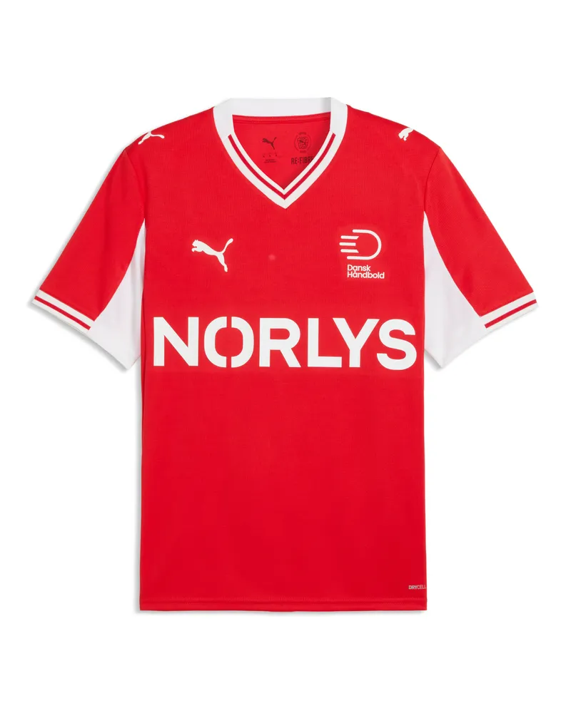 Puma Maglia gara Home Federazione danese di pallamano da uomo, Accessori, Rosso Red