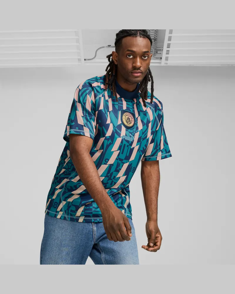 Puma Maglia Retro Manchester City ftblSTATEMENT da uomo, Abbigliamento, Blu Blue