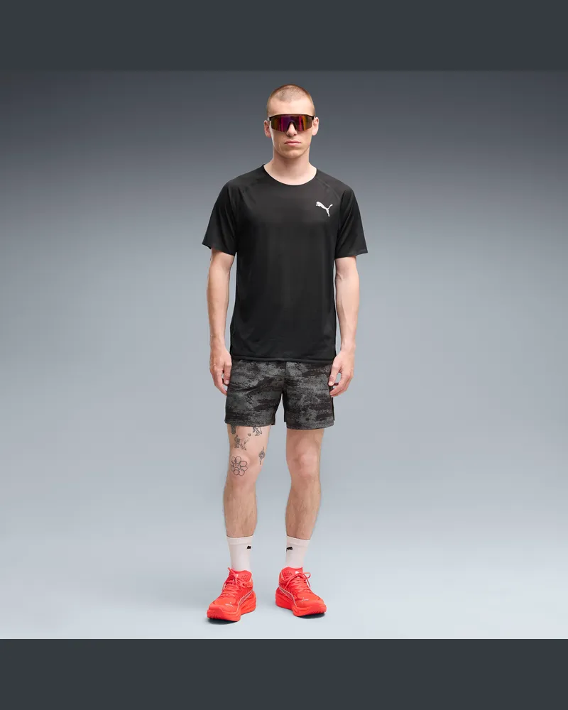 Puma Shorts da running con stampa Brightstride Dreamrun da uomo, 5", Abbigliamento, Nero Black