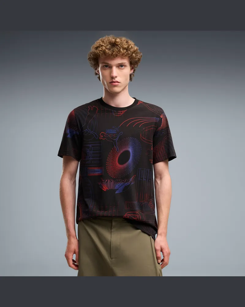 Puma T-shirt con grafica Essentials da uomo, Abbigliamento, Nero Black