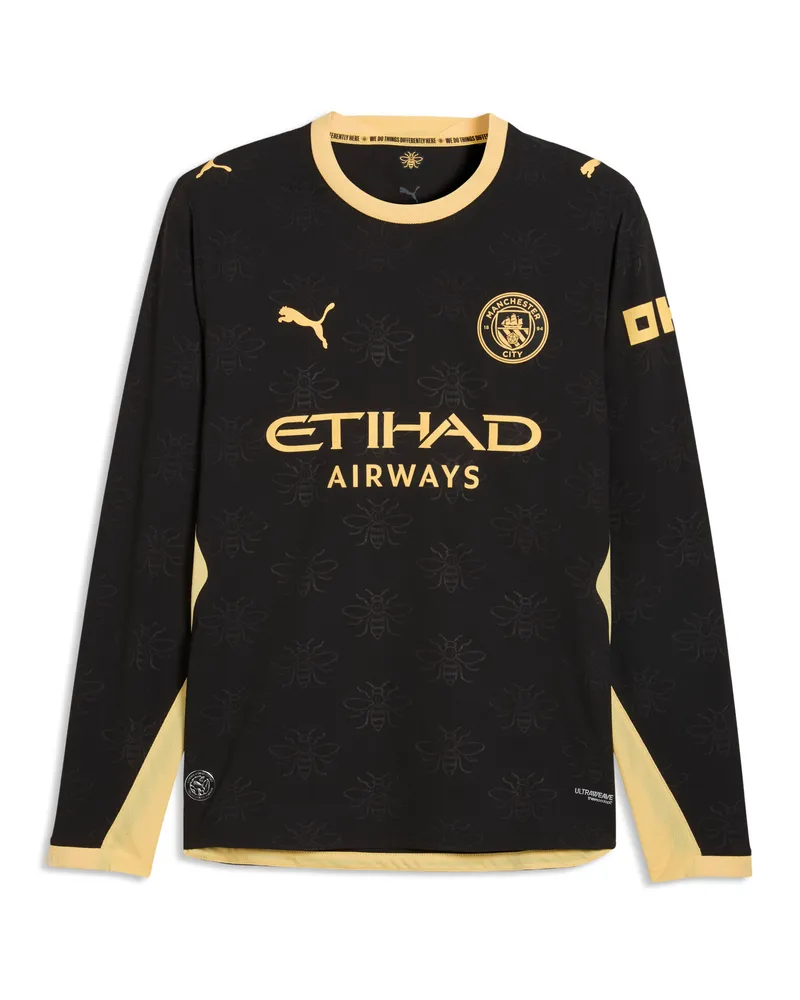 Puma Maglia Away a maniche lunghe Manchester City Authentic 26/27 da uomo, Accessori, Nero Black