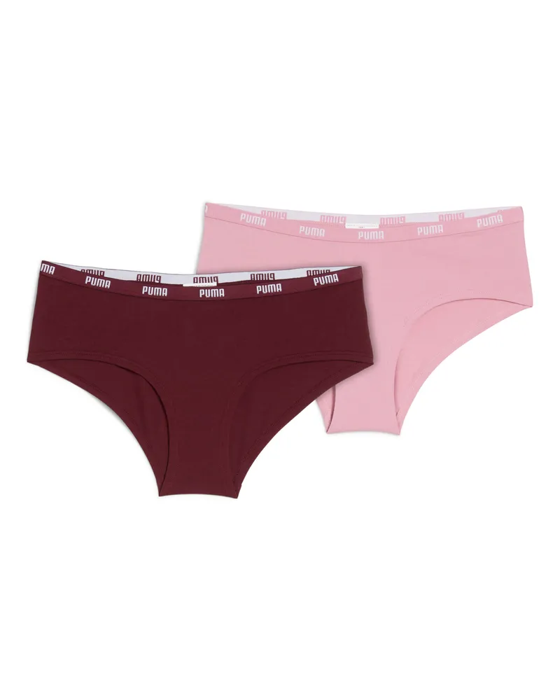 Puma Slip hipster da donna in confezione da 2, Abbigliamento, Rosso Red