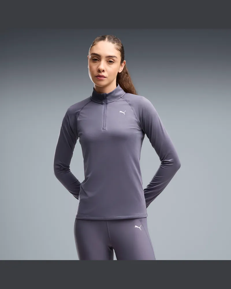 Puma Top con zip corta RUN VELOCITY CLOUDSPUN da donna, Accessori, Grigio Gray
