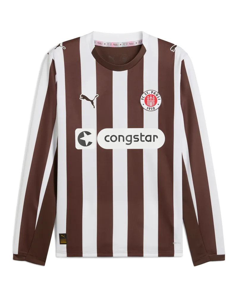 Puma Maglia gara a maniche lunghe Home FC St. Pauli 25/26 da uomo, Accessori, Marrone Brown