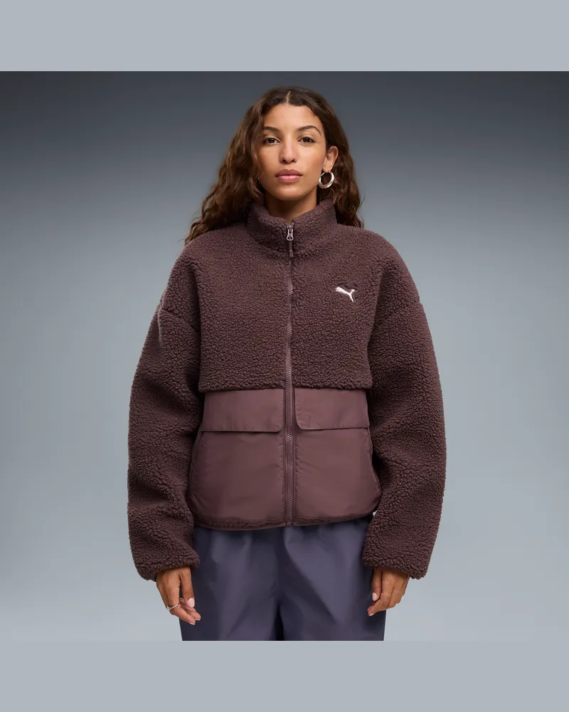 Puma Giacca in pile dal taglio morbido RE:FIBRE da donna, Abbigliamento, Marrone Brown