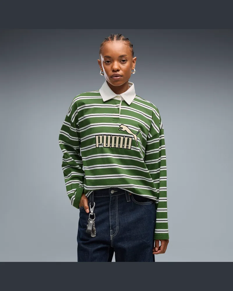 Puma Polo da rugby oversize con logo Essentials Elevated No.1 da donna, Accessori, Verde Green