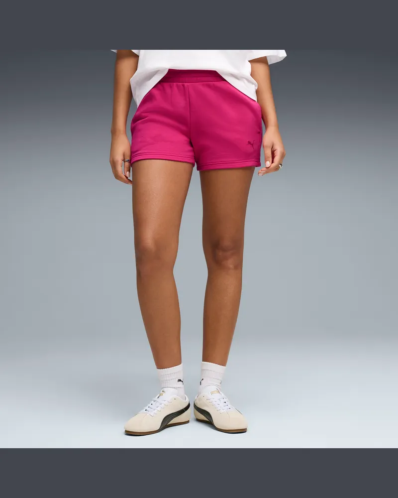 Puma Shorts con logo Essentials Cat 4” da donna, Abbigliamento, Rosa Pink