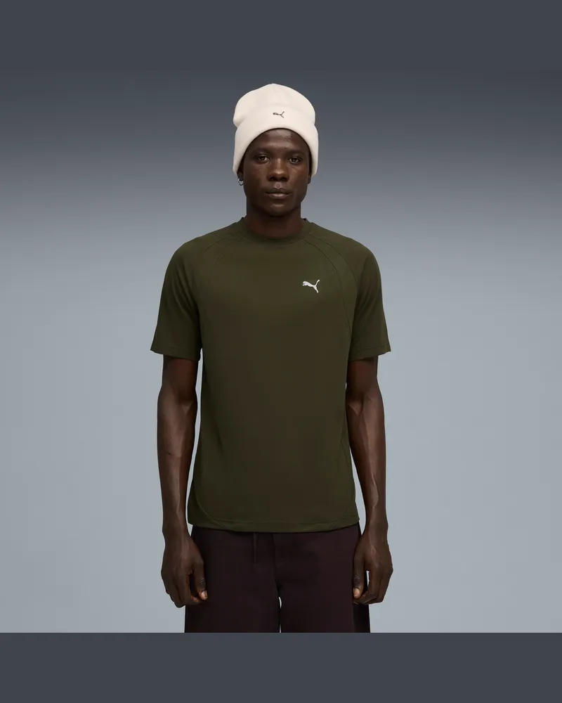Puma T-shirt Evostripe da uomo, Abbigliamento, Verde Green