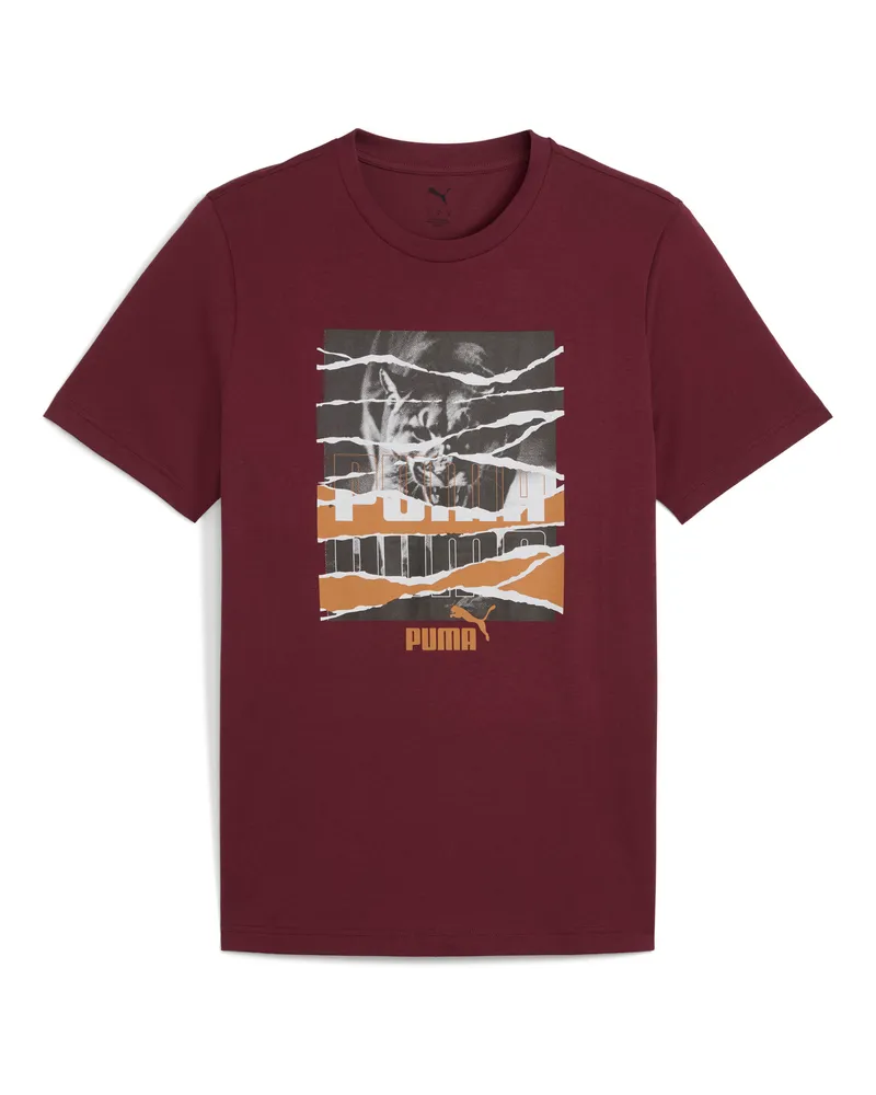 Puma T-shirt con grafica Photoprint da uomo, Abbigliamento, Rosso Red