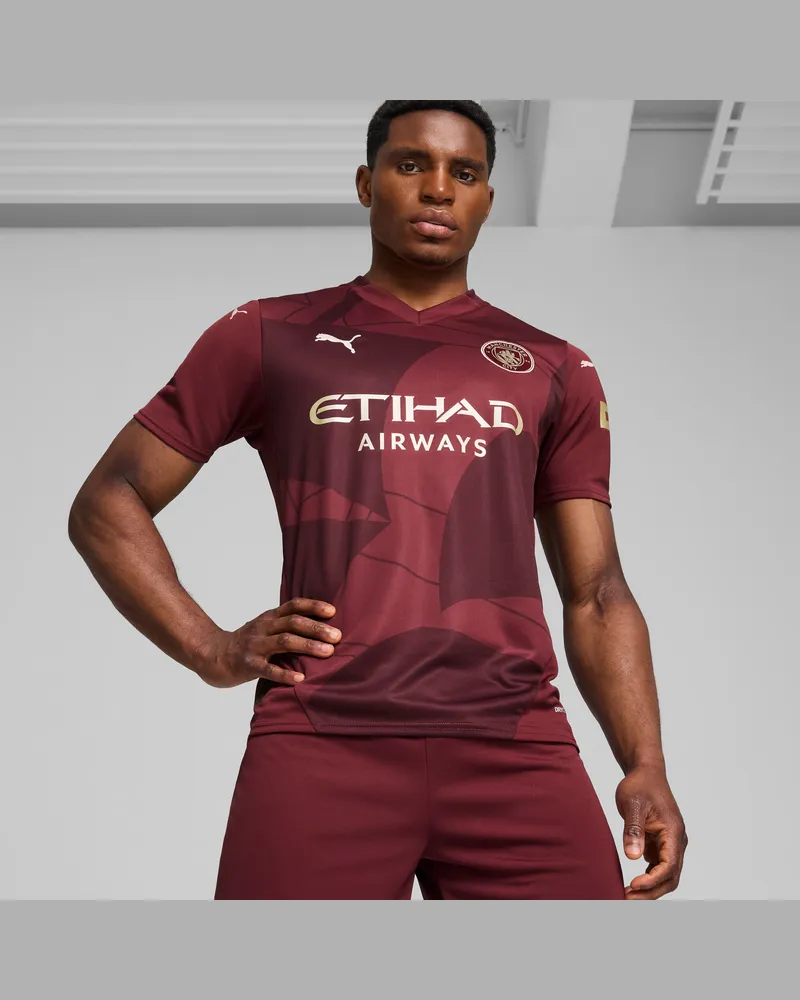 Puma Maglia gara Third Manchester City 24/25 da uomo, Abbigliamento, Rosso Red