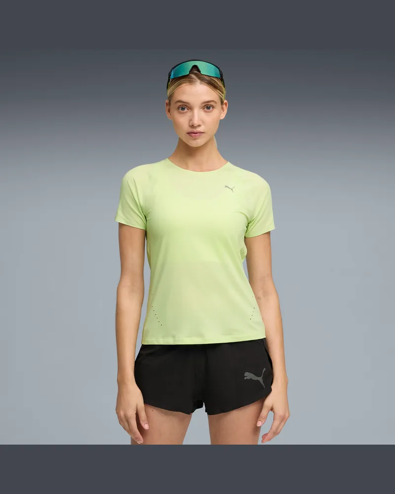 Puma T-shirt RUN CLOUDSPUN da donna, Abbigliamento, Verde Green