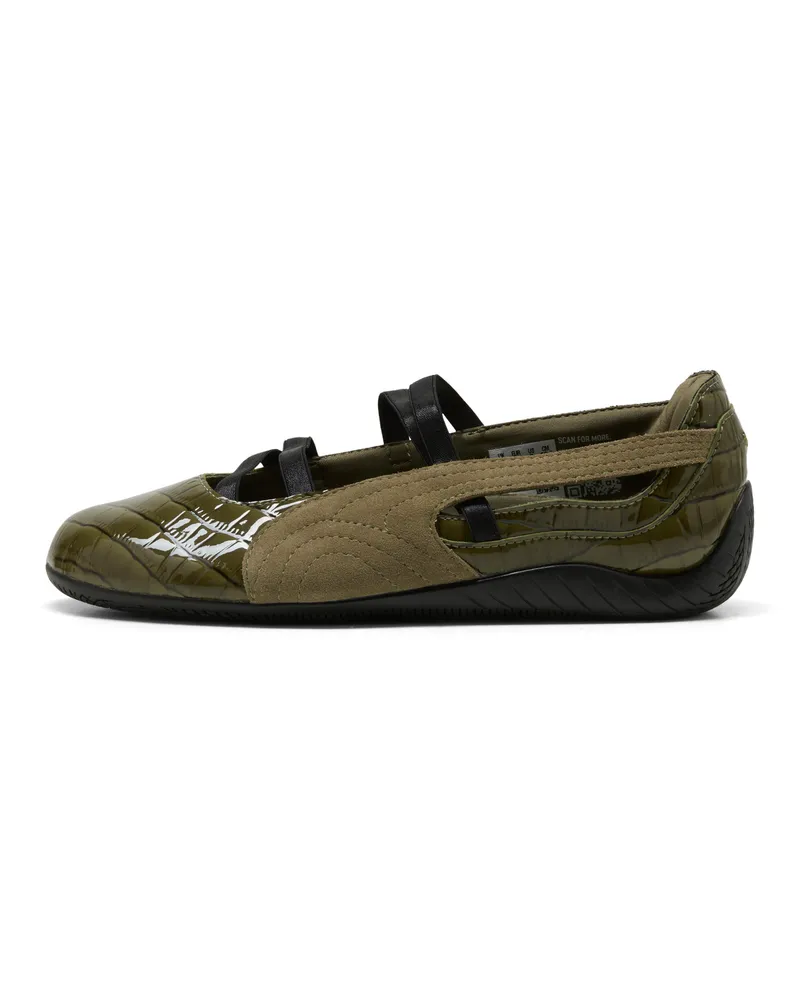 Puma Sneakers stile ballerina Speedcat Croc-Texture da donna, Scarpe, Verde Green