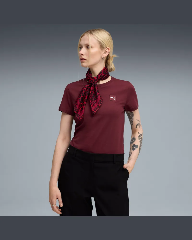 Puma T-shirt ESS ELEVATED da donna, Abbigliamento, Rosso Red