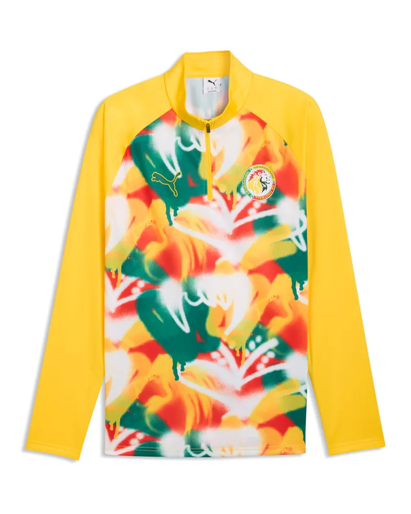 Puma Maglia da riscaldamento con zip Senegal da uomo, Accessori, Giallo Yellow