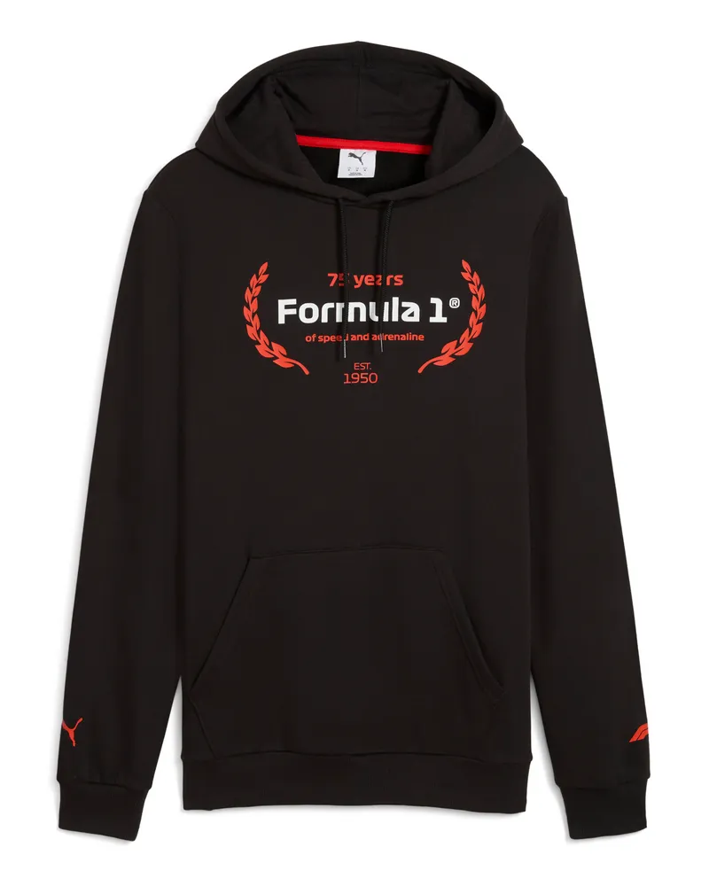 Puma Felpa con cappuccio e logo F1® Essentials da uomo, Accessori, Nero Black