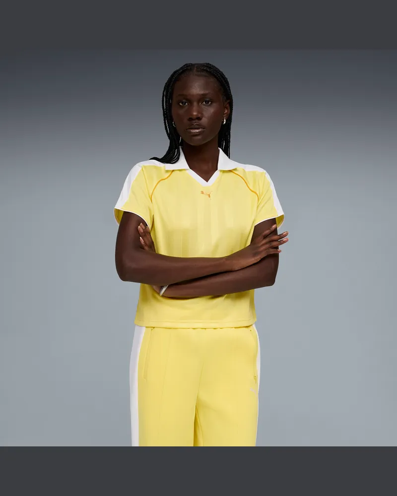 Puma Maglia da calcio T7 dal taglio morbido da donna, Abbigliamento, Giallo Yellow