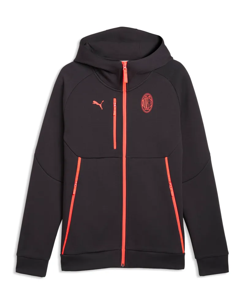 Puma Felpa con zip integrale e cappuccio AC Milan TECH da uomo, Accessori, Grigio Gray