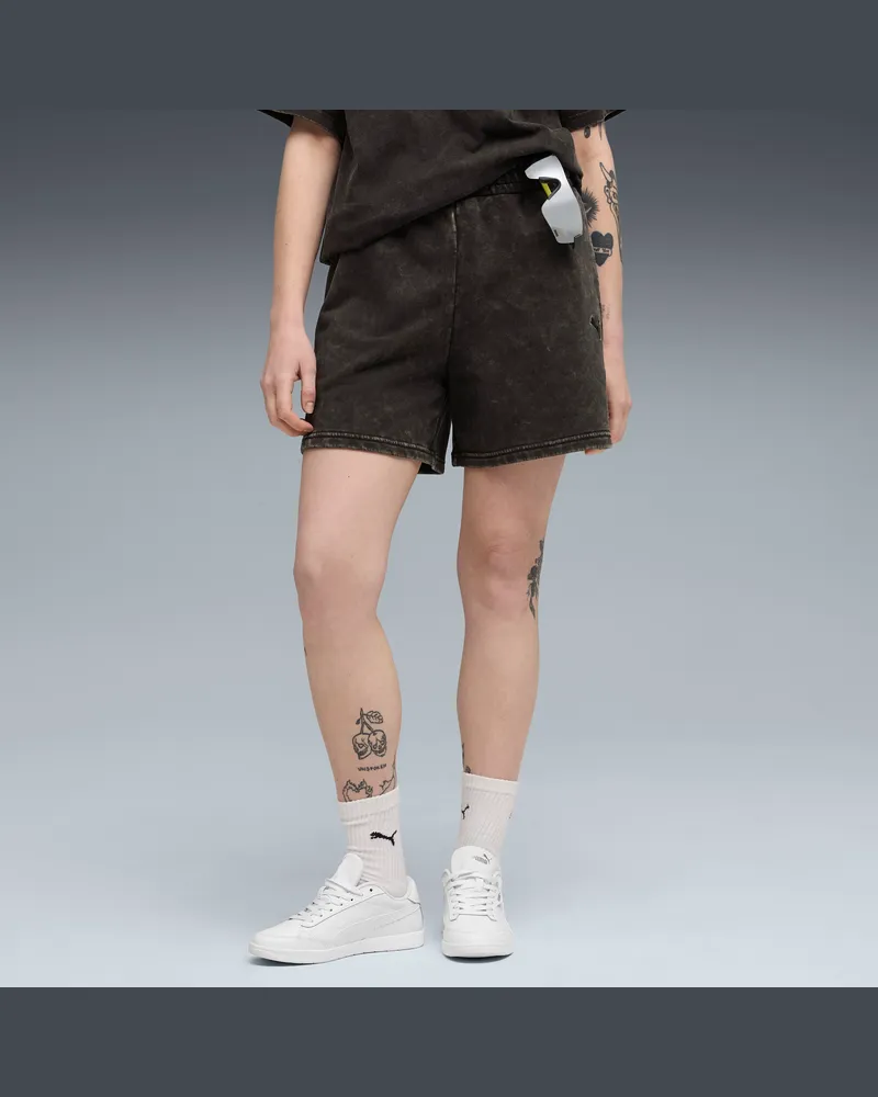 Puma Shorts a vita alta Essentials 5" da donna, Accessori, Nero Black