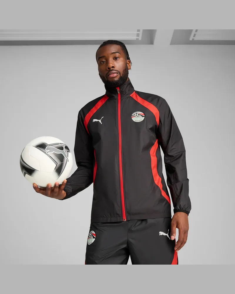Puma Giacca in tessuto pre-partita Egitto da uomo, Abbigliamento, Nero Black