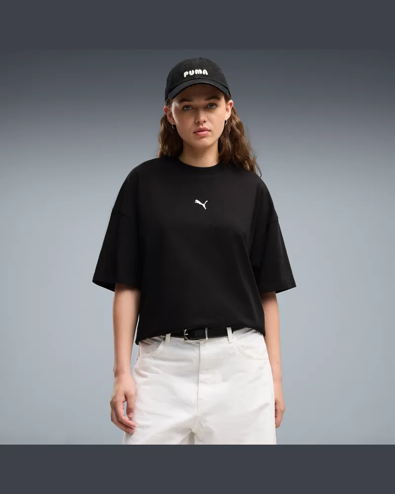 Puma T-shirt oversize Essentials da donna, Abbigliamento, Nero Black