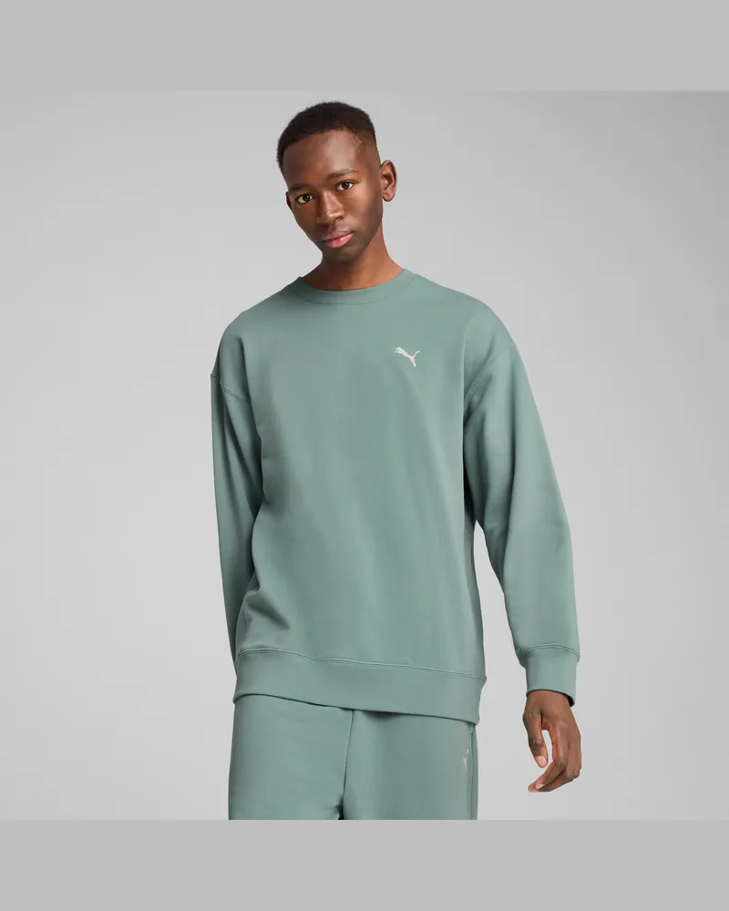 Puma Girocollo WARDROBE ESS vestibilità comoda da uomo, Abbigliamento, Verde Green