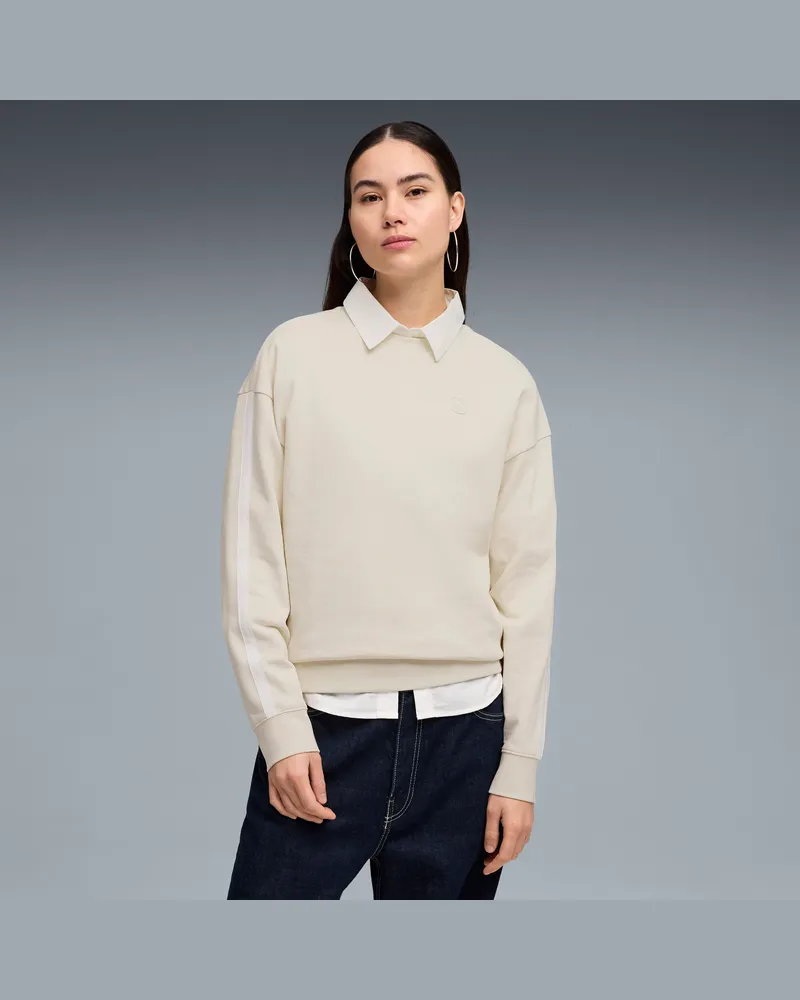 Puma Felpa girocollo Essentials Elevated da donna, Abbigliamento, Bianco White