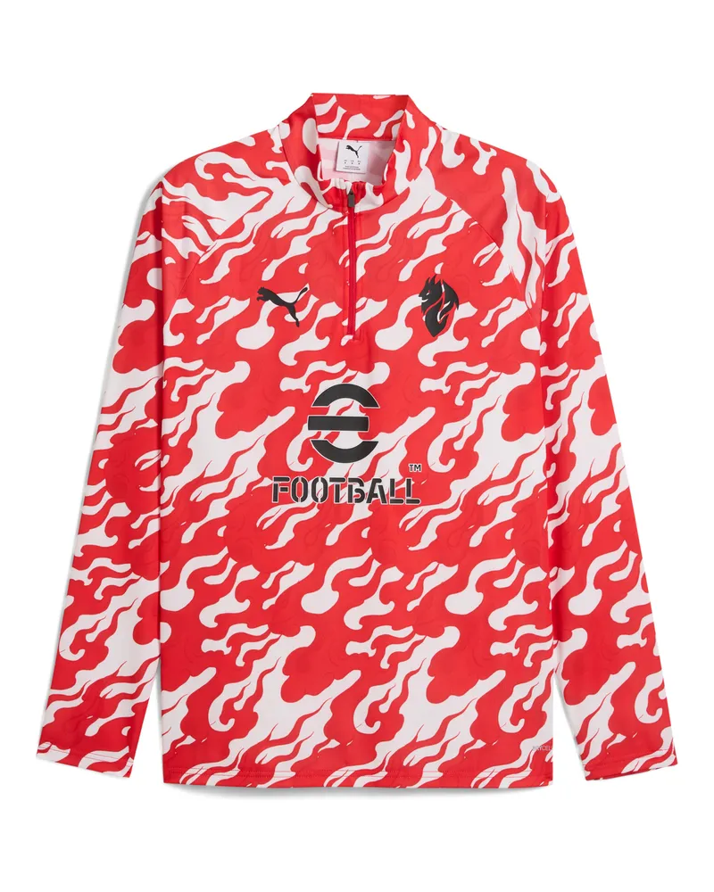 Puma Maglia pre-partita con zip a un quarto AC Milan da uomo, Accessori, Bianco White