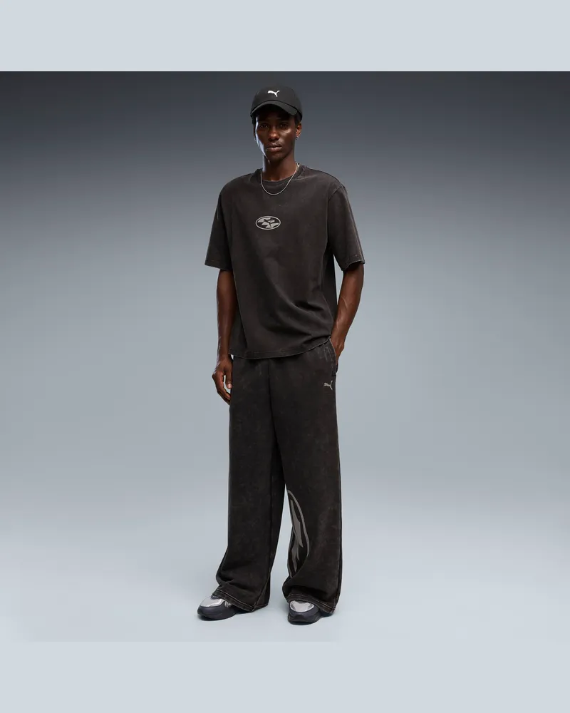 Puma Pantaloni Wide Graphic unisex, Abbigliamento, Nero Black