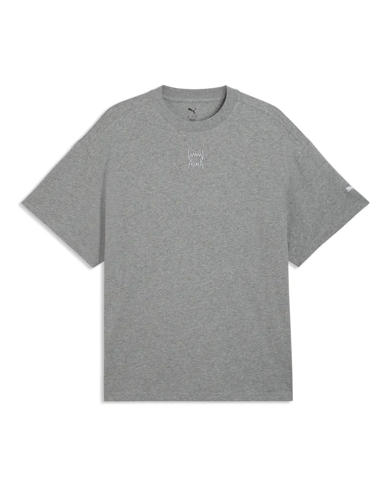 Puma T-shirt oversize Fundamentals da uomo, Accessori, Grigio Gray
