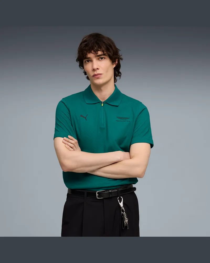Puma Polo in jacquard  x ASTON MARTIN ARAMCO F1® TEAM da uomo, Abbigliamento, Verde Green